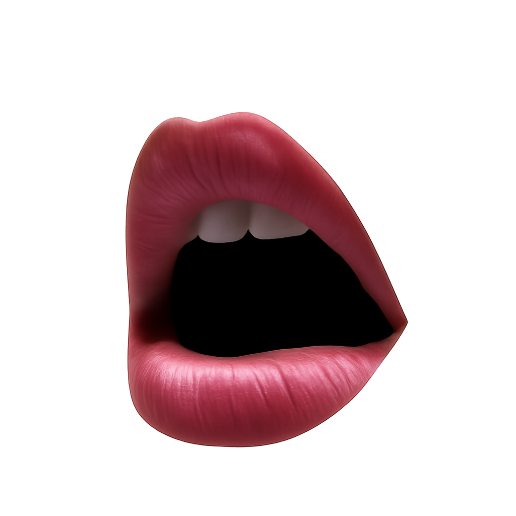 lips open that are glossy